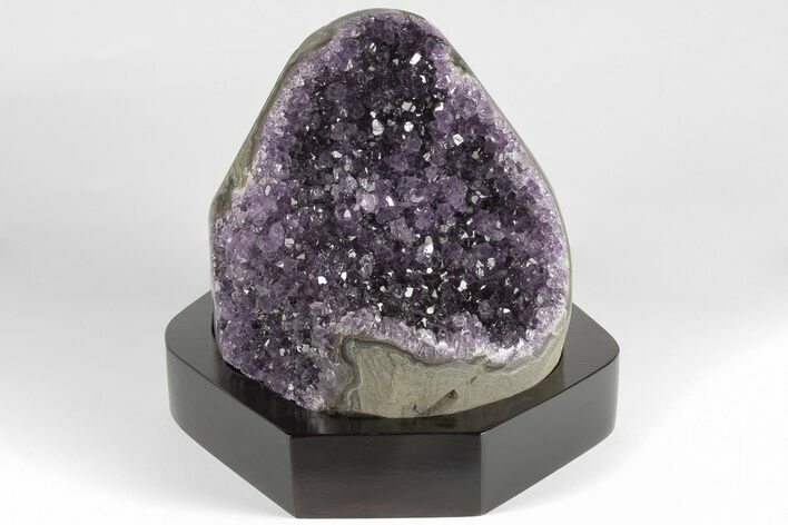 Amethyst Cluster With Wood Base - Uruguay #199799